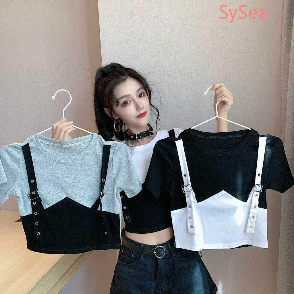 Áo Croptop Ngắn Tay Thời Trang Mùa Hè Cho Nữ
