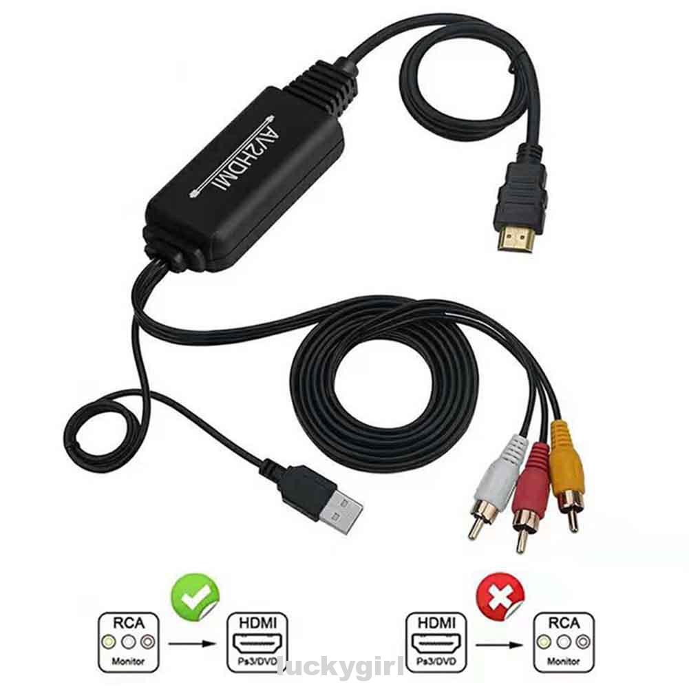 Camera Cable Portable HD 1080P USB For PC Laptop AV CVBS Composite Support PAL NTSC RCA To HDMI Converter