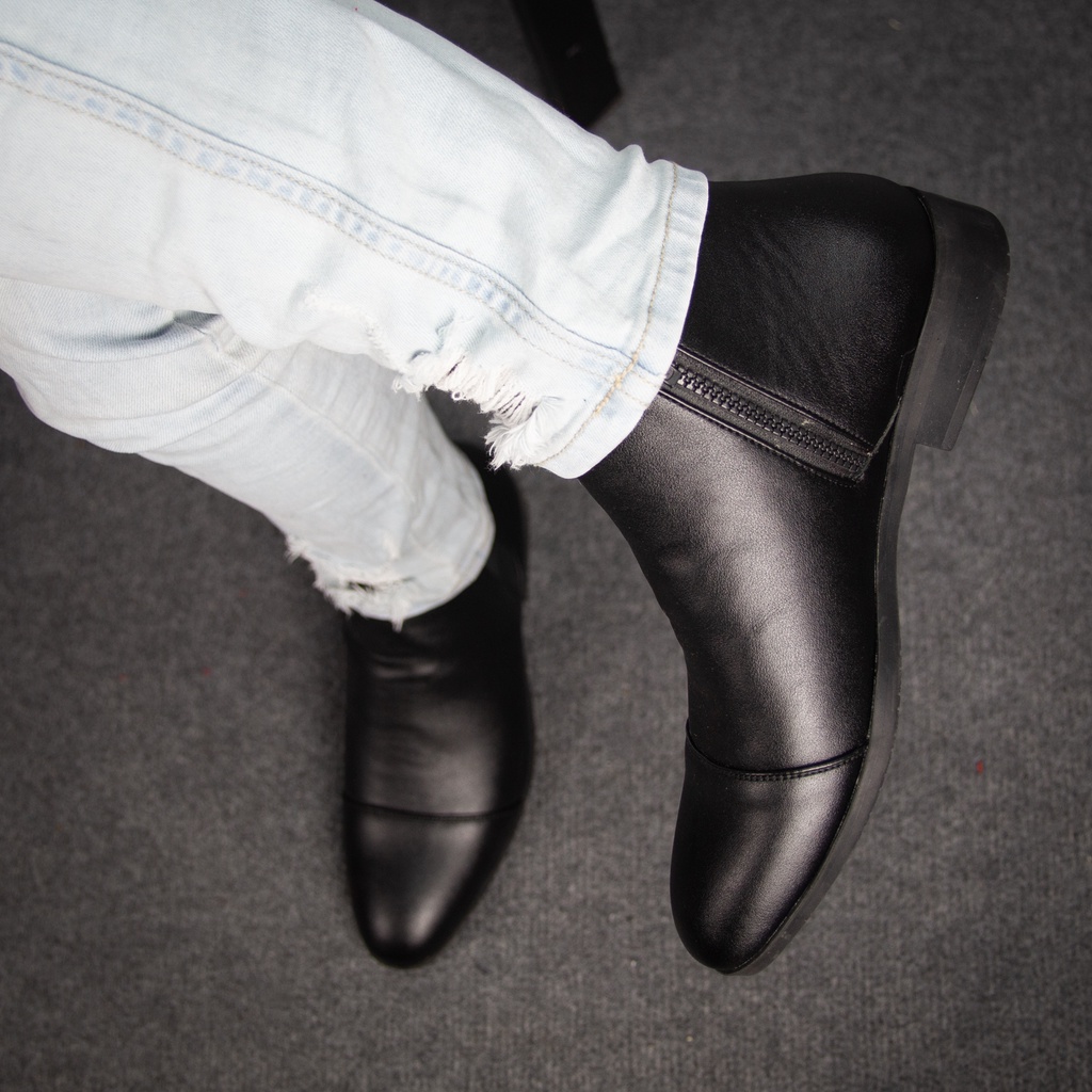 Giày Chelsea Zip Boots Bóng Tăng Chiều Cao Bí Mật Dễ Dàng Phối Đồ Thích Hợp Đi Chơi Đi Làm Đức Linh GDA041