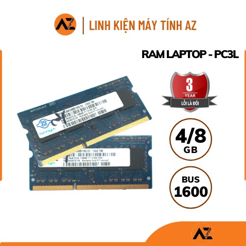 Ram Laptop PC3L 4GB / 8GB BUS 1600 Từ Thế Hệ 2 Đến 5 (Bảo Hành 36 Tháng)