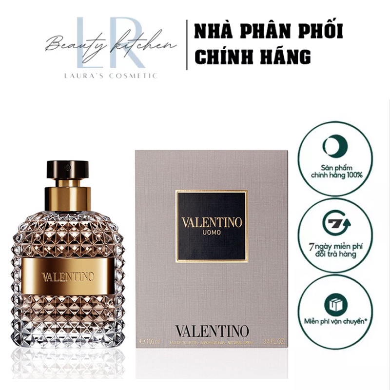 Nước Hoa Nam Valentino Uomo 100ml Dạng Xịt Hương Thơm Lịch Lãm Nam Tính Cuốn Hút Lưu Hương Đến 12h Trên Cơ Thể