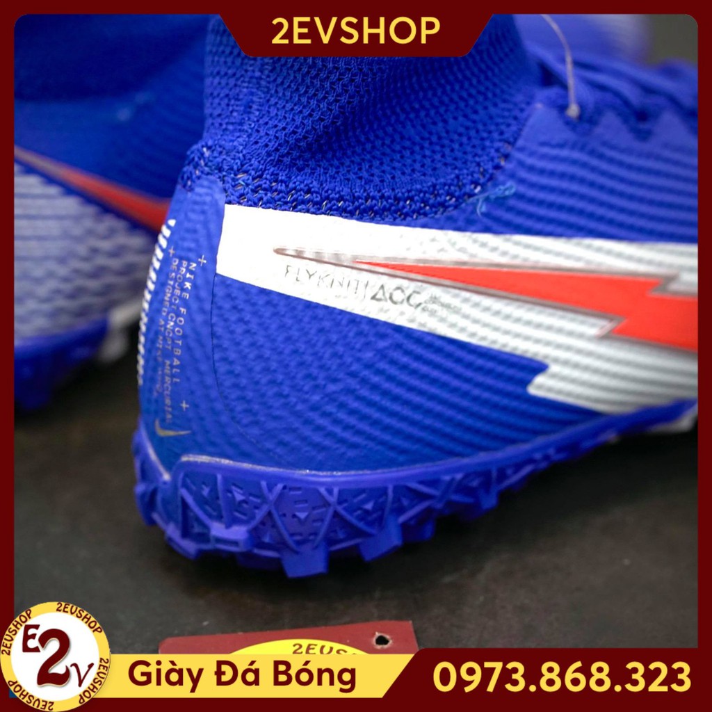Giày đá bóng thể thao nam 𝐌𝐞𝐫𝐜𝐮𝐫𝐢𝐚𝐥 𝐒𝐮𝐩𝐞𝐫𝐟𝐥𝐲 𝟏𝟒 Xanh Trắng, giày đá banh cỏ nhân tạo đế mềm - 2EVSHOP