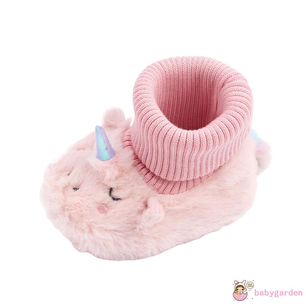 Giày Đế Mềm Chống Trượt Trang Trí Lông Xù Phong Cách Giáng Sinh Dành Cho Các Bé