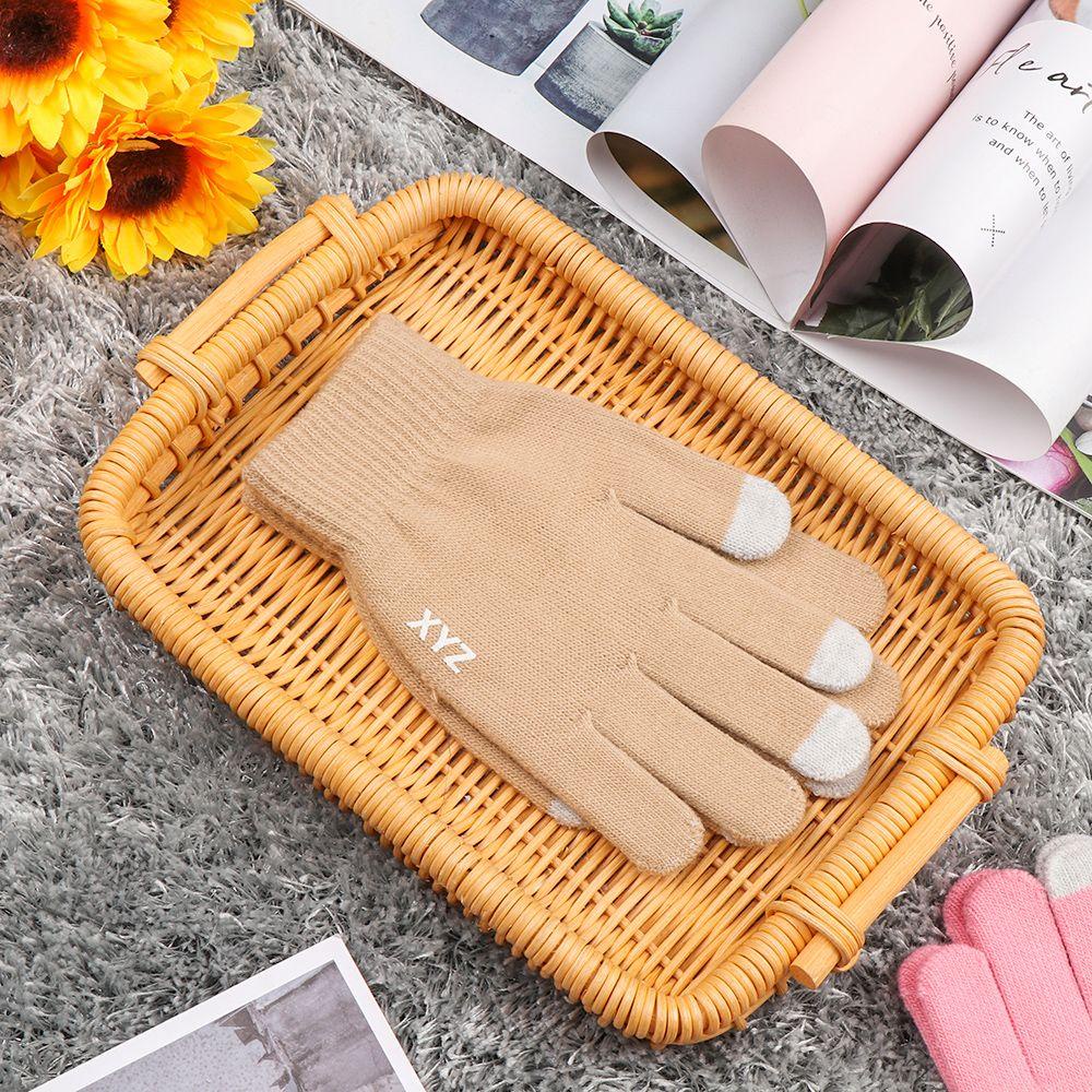 YNATURAL 1 Đôi Găng Tay Nhung Dày Thời Trang Có Thể Chạm Màn Hình Cảm Ứng