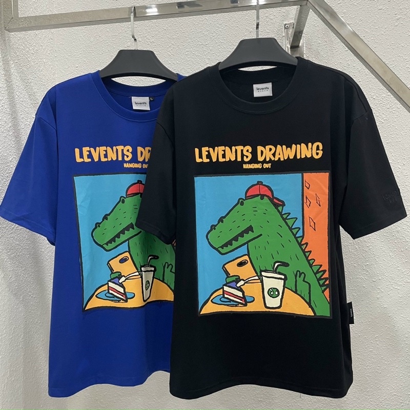 Áo thun Levents FUNNY CROCODILE 2 màu Full Tag Vải Hãng chất liệu 100% Cotton 2 chiều Local Brand Levent Drawing
