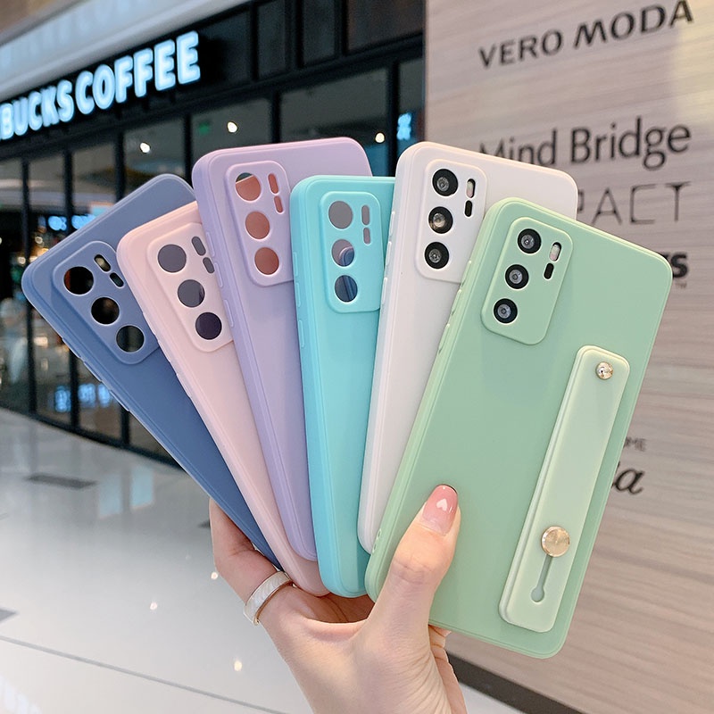 Ốp Điện Thoại Silicone Mềm Có Quai Đeo Tay Cho Huawei Nova 9 5T 7i 4E Honor 50 Pro P30 P40 P50 Mate 30 40