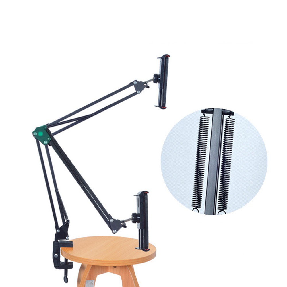 Giá đỡ điện thoại Ipad livestream quay video xem phim kẹp đầu giường bàn(4.8 -10.5 in) chất liệu thép không gỉ chắc chắn | BigBuy360 - bigbuy360.vn