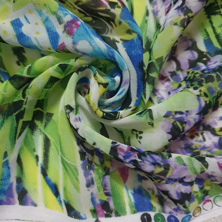 Khúc Voan Chiffon Hoa Các Loại Khổ 1m5, Chất Mỏng Mềm Rũ, Không Co Giãn, Cần Phải Lót.