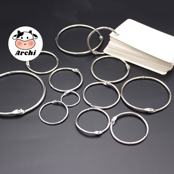 Khoen, khuyên Tròn Inox Flashcard Đóng Gáy Sách, Album, Nhật Kí - Khoen Móc Vòng Còng Đóng Sổ, Sổ Tay