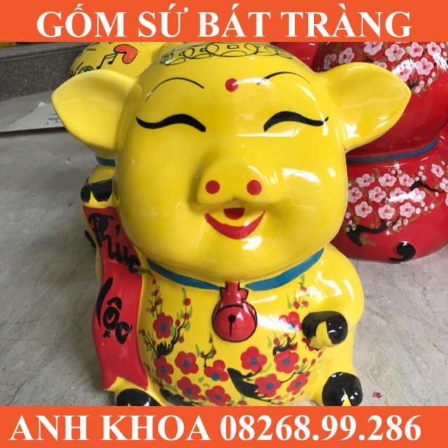 Heo đứng đựng tiền - Gốm sứ Bát Tràng Anh Khoa