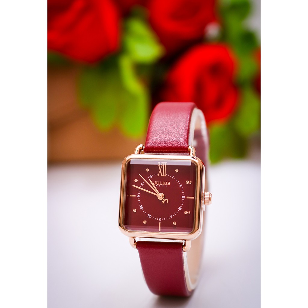 Đồng Hồ Nữ JA-1123 Julius Hàn Quốc hình chữ nhật