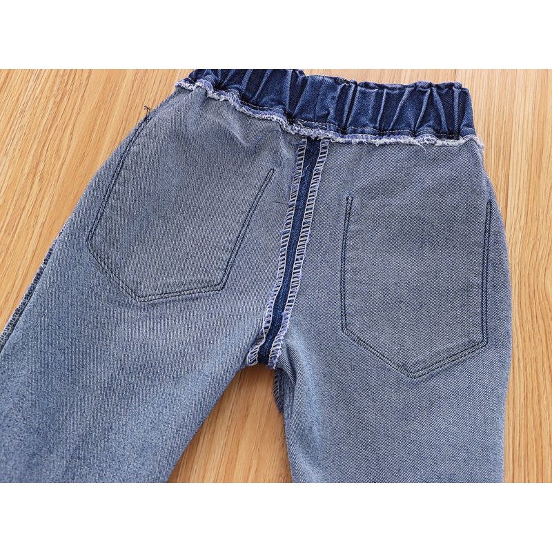 Quần jeans  ống loe đính nơ cho bé gái 1-7 tuổi
