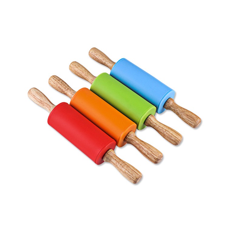Cây cán bột silicon cán gỗ