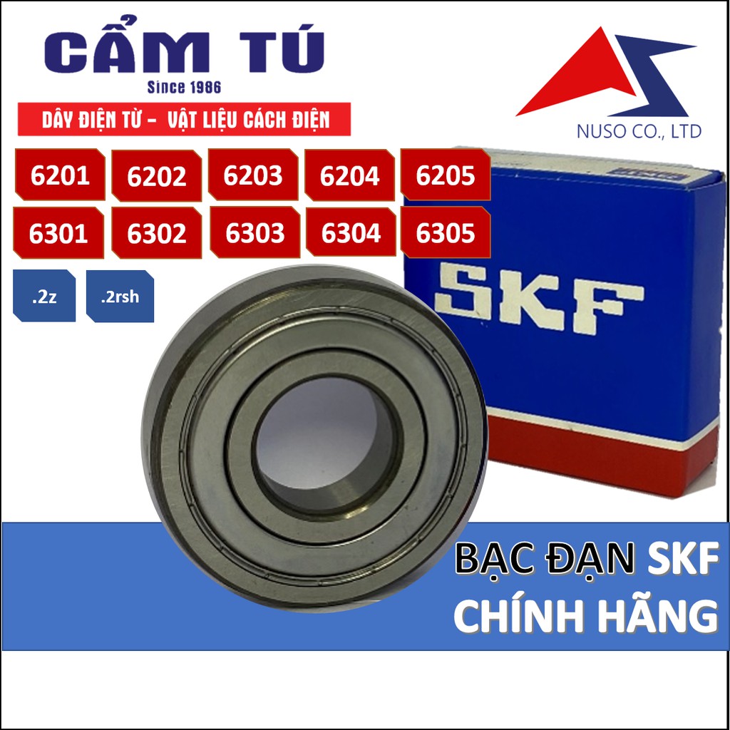 Bạc đạn vòng bi SKF nhập khẩu chính hãng (6201, 6202, 6203, 6204, 6205, 6301, 6302, 6303, 6304, 6305)