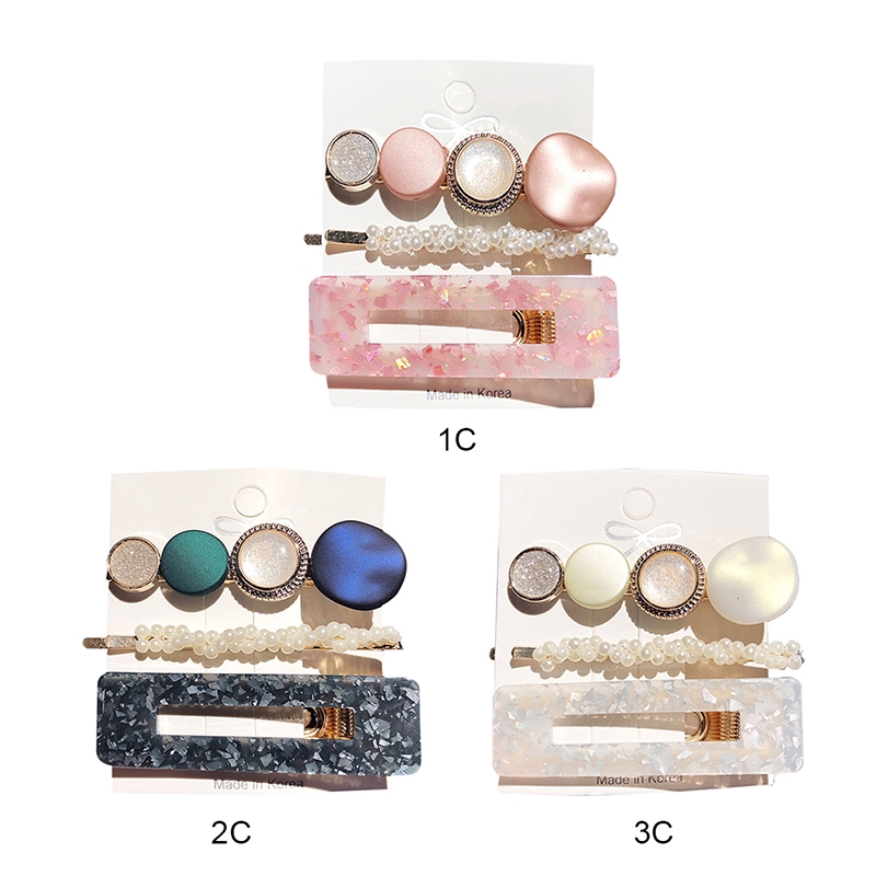 Set kẹp tóc đính ngọc trai giả kiểu dáng đơn giản thời trang