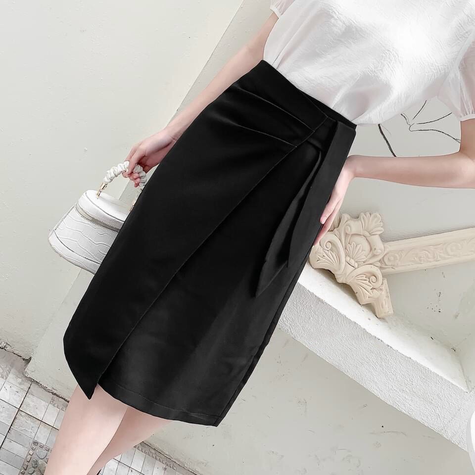 [Mã SKAMCLU7 giảm 10% tối đa 50K đơn 0Đ] Chân Váy Ôm A Kèm Nơ Vạt Lệch - Thời Trang Nữ Min House | BigBuy360 - bigbuy360.vn