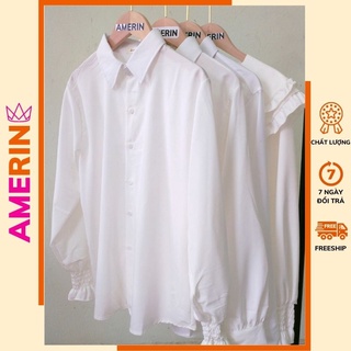 Áo sơ mi nữ kiểu dài tay form rộng đẹp phong cách Hàn Quốc AMERIN SM03