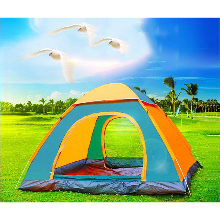Lều cắm trại cho 3- 5 người lều picnic tự động vải Oxford 210T, lều dã ngoại ngoài trời picnic 2 cửa thoáng mát