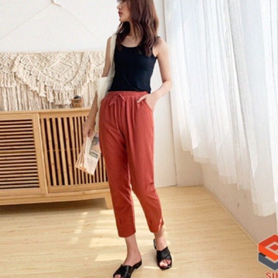 Quần Baggy Lưng Thun. Chất Liệu Đũi Hàn Cam Kết 100% Hài Lòng Khách Hàng