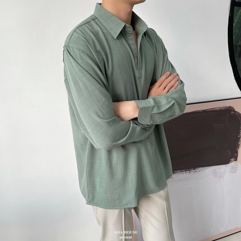 Sơ Mi Linen - Auber Half Open Shirt (8color)