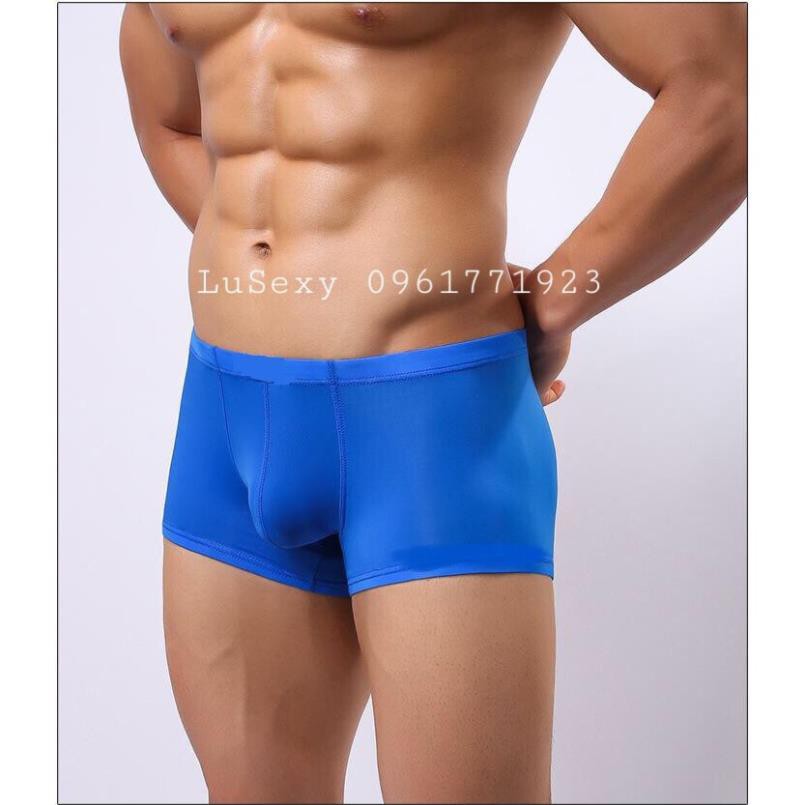 Quần lót nam thun lạnh siêu mỏng, quần sịp nam boxer không đường may màu đen màu trắng GIÁ RẺ sexy