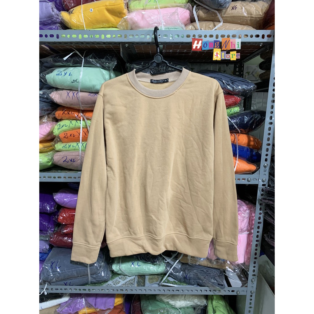 ÁO SWEATER TRƠN CHẤT NỈ LÓT BÔNG MÀU NUDE - SWEATER UNISEX - MM | BigBuy360 - bigbuy360.vn