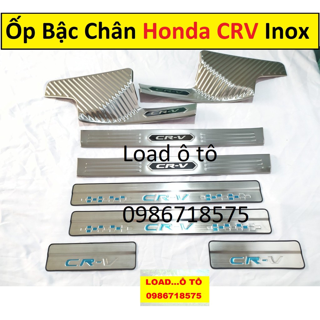 Ốp Bậc Cửa, Nẹp Bước Chân Trong, Ngoài Xe Honda CRV 2022-2018 Hàng Inox
