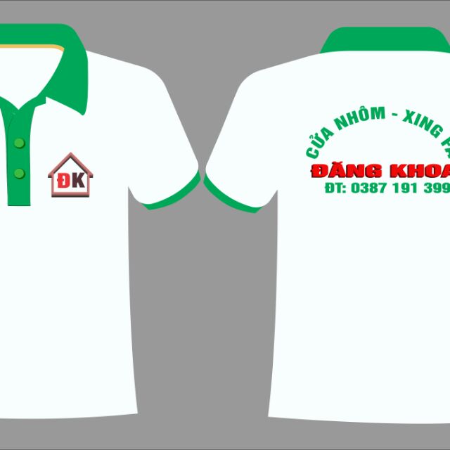 Áo thiết kế cổ trụ phối in 2 mặt theo y.  C