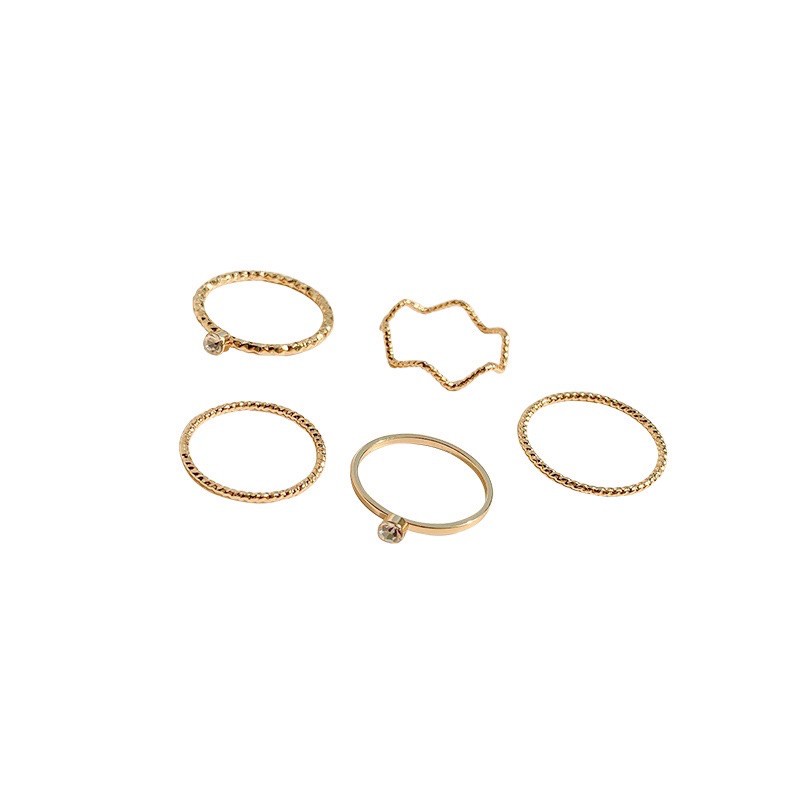 Set 5 Nhẫn Đeo Tay Kiểu Dáng Thời Trang Phong Cách Cho Nữ