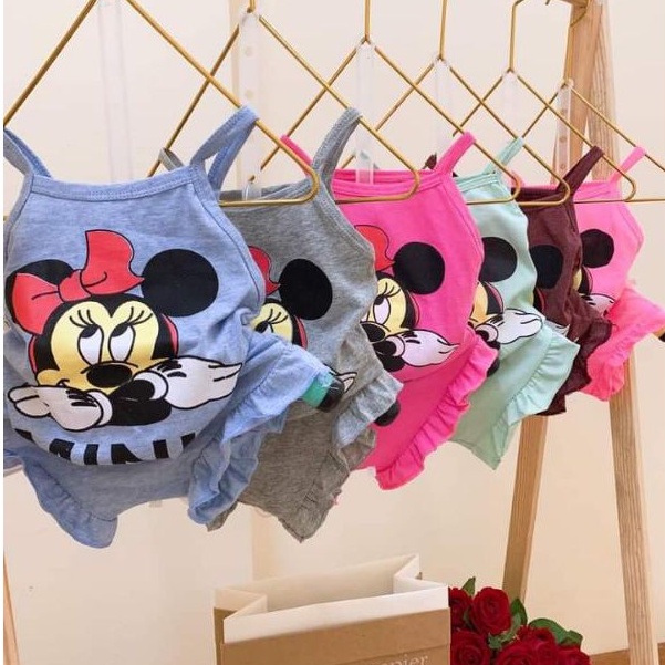 Bộ 2 dây cotton cho bé gái 8-18kg, nhiều màu lựa chọn - 𝐁𝐎𝟔𝟔