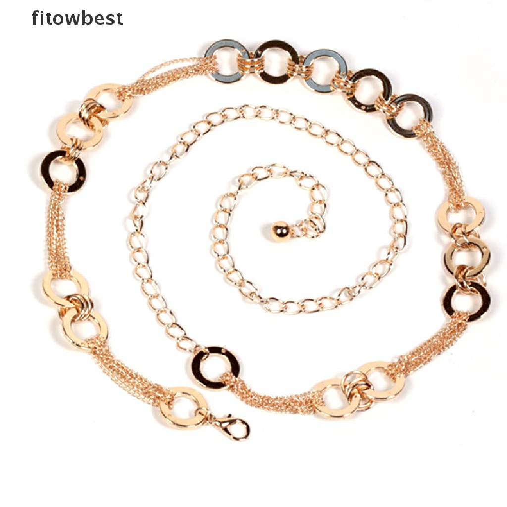 Thắt Lưng Dây Xích Bằng Kim Loại Đính Đá Pha Lê Cho Nữ