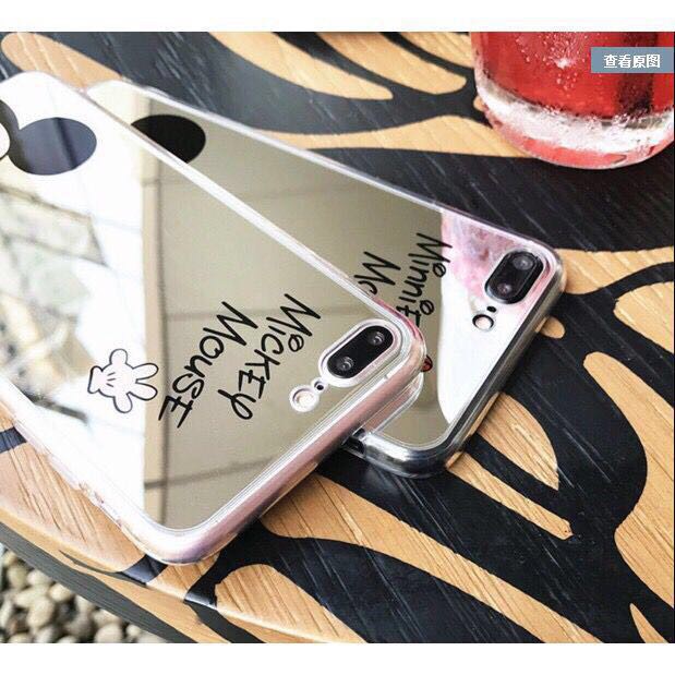 Ốp điện thoại mặt gương hình chuột Mickey Minnie kiểu Hàn cho iPhone 7 / 8plus 6 / 6p XS XR