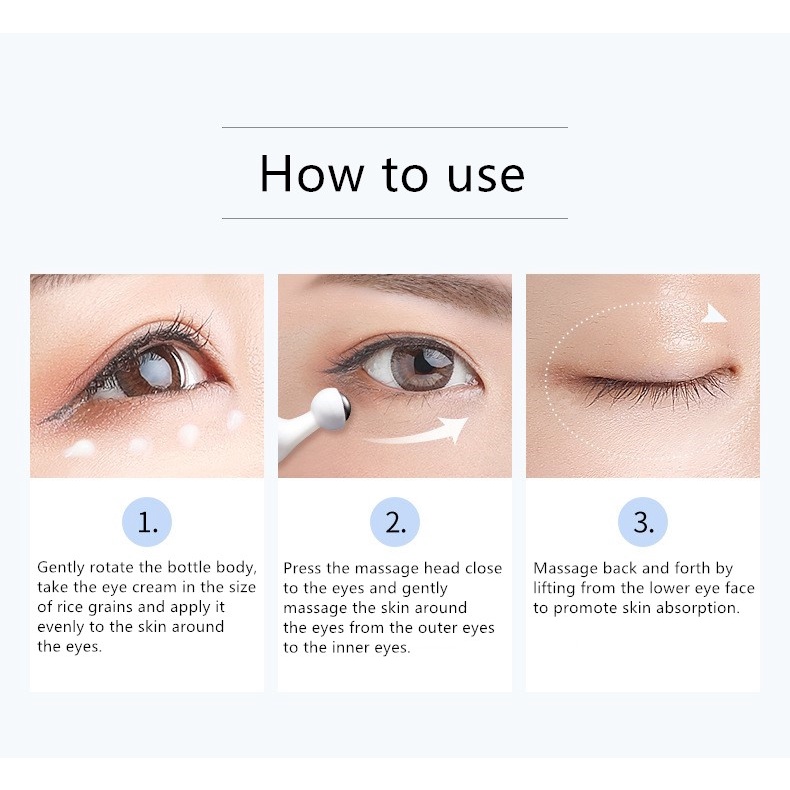 ✌ Hàng tồn kho✌Collagen Polypeptide Dưỡng ẩm Kem dưỡng mắt làm săn chắc vùng da quanh mắt Ball Massage Eye Ball Eye Cream