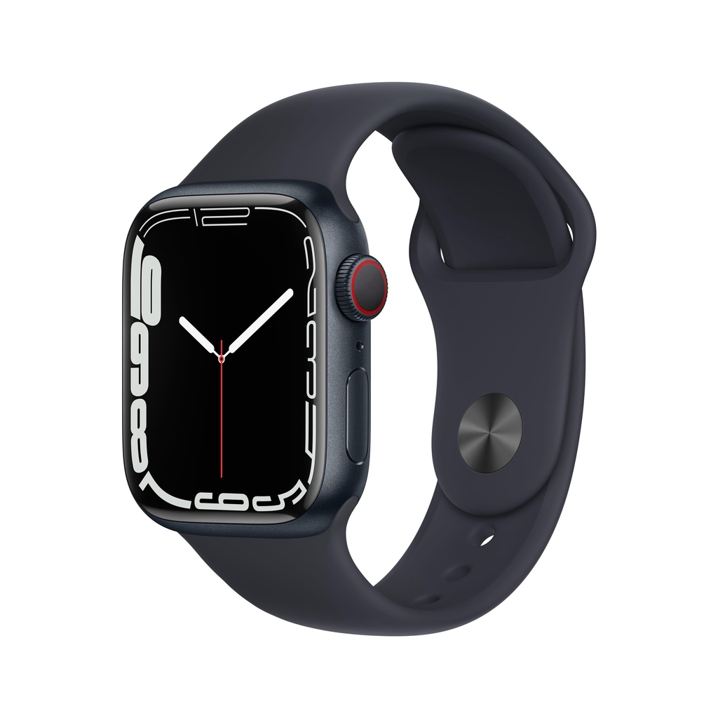 Đồng Hồ AP PLE Watch Series 7 LTE Esim 45mm Viền Nhôm Đen+Dây Cao Su Đen MKJP3VN/A