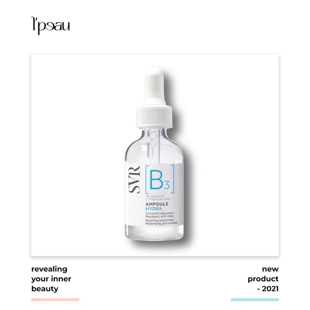 Tinh chất phục hồi, dưỡng ẩm và ngăn ngừa nếp nhăn SVR [B3] Ampoule Hydra 30ml