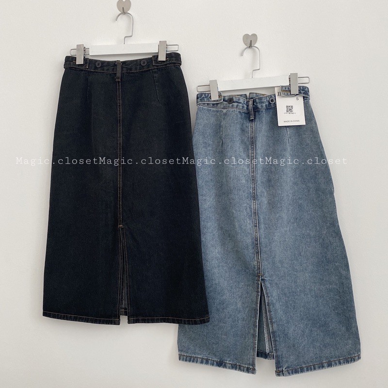 Chân Váy Jeans Nữ Dáng Dài Xẻ Tà Ullzang | BigBuy360 - bigbuy360.vn