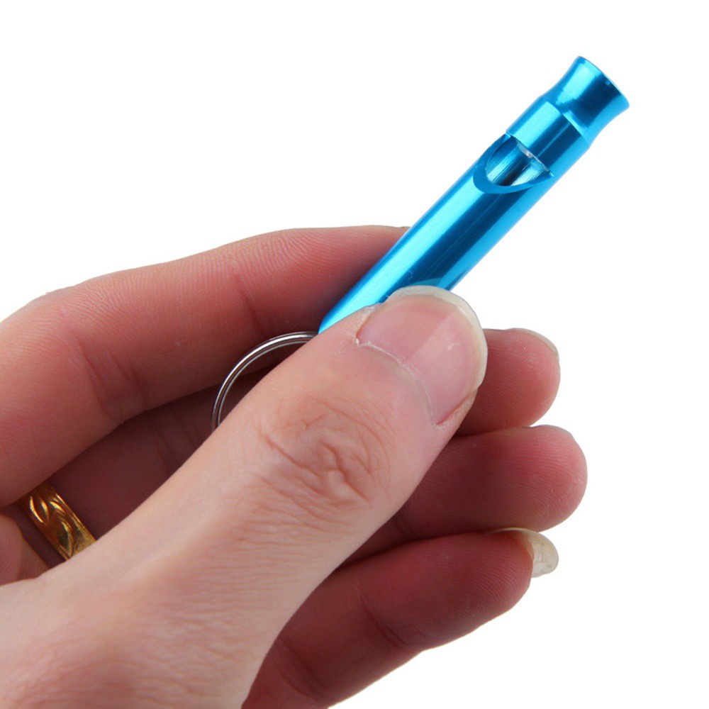 Set 1/2/5/10 còi thổi sinh tồn bằng nhôm có vòng khóa 7 màu tùy chọn cho trường hợp khẩn cấp