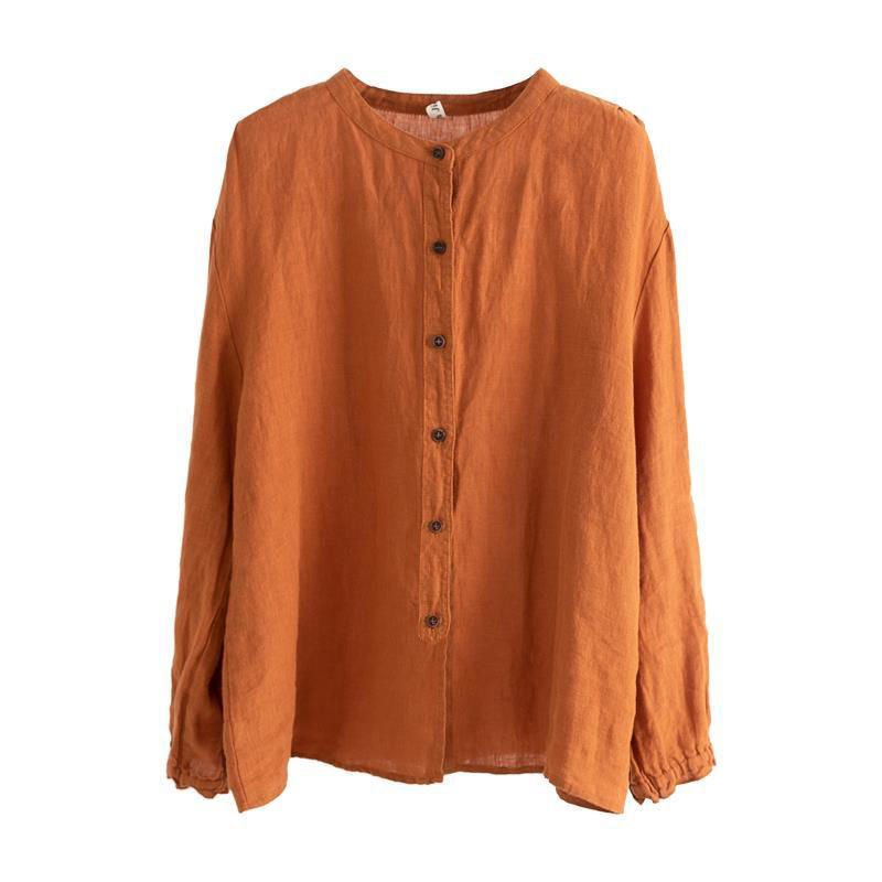 Áo Kiểu Tay Dài Cổ Tròn Dáng Rộng Phong Cách Retro | BigBuy360 - bigbuy360.vn