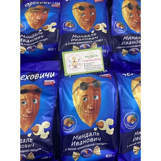 Socola trắng bọc hạnh nhân Ivan Nga xanh Ivan 400g