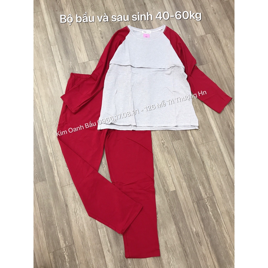 Bộ bầu &amp; sau sinh cotton đẹp loại 1( 40-70kg)