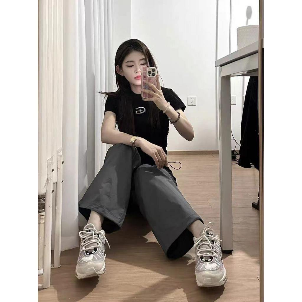 JINSHIHUI  áo croptop Áo Thun nữ baby tee Thiết kế ít eo slim hottie 2023 NEW Phong cách Chic Thời trang Cái mới A29J1PK 36Z230909