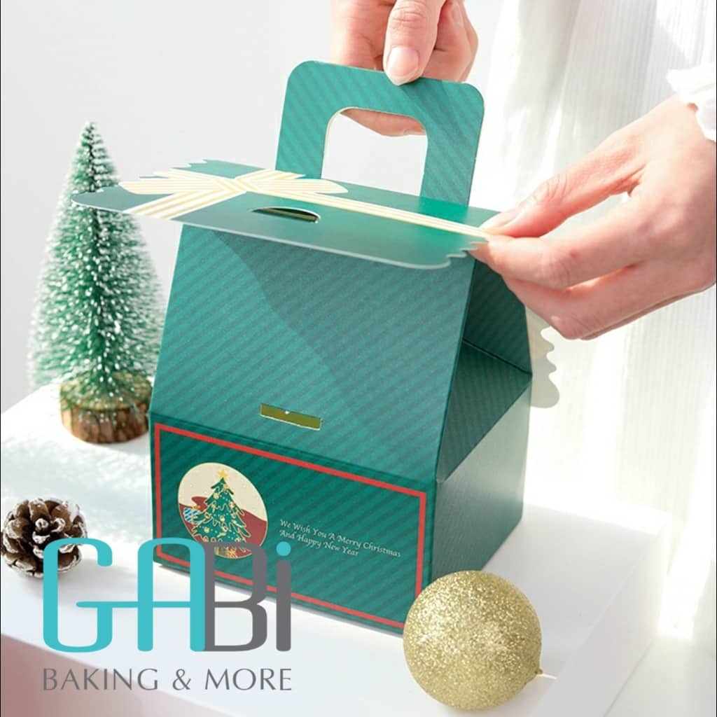 Hộp giấy hình ngôi nhà Noel đựng quà, bánh kẹo