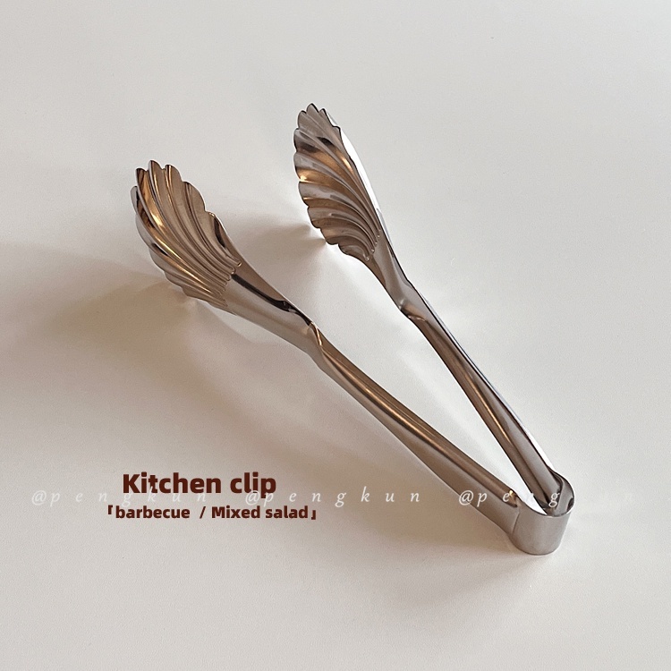 Kẹp Gắp Thức Ăn Bằng Thép Không Gỉ Hình Vỏ Sò Tiện Dụng