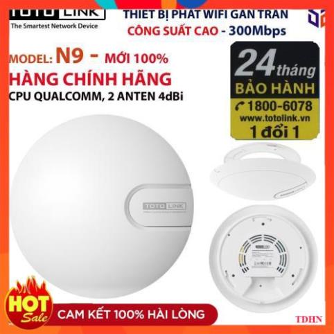 [Hãng] Bộ Phát Sóng Wifi Totolink N9 (Trắng) - Hỗ trợ 40 người truy cập cùng lúc