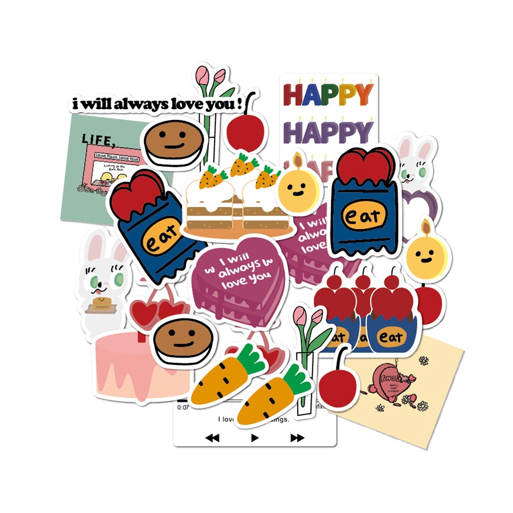 Set 60 sticker hoạt hình dán trang trí thủ công