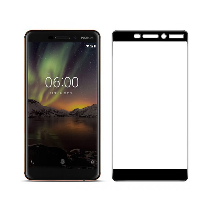 Kính cường lực Full màn dành cho Nokia 6.1 2018 Tặng keo chống hở mép