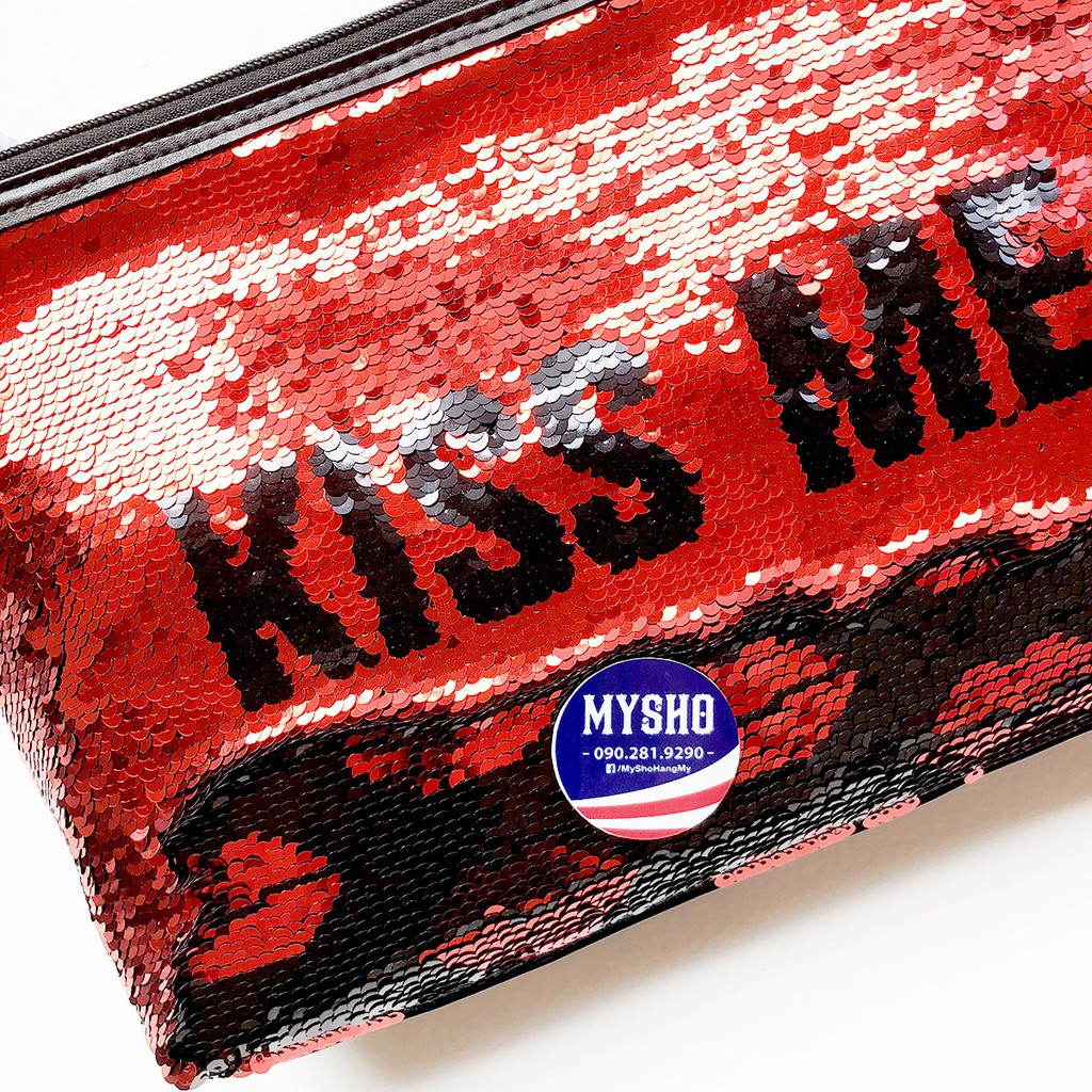 Túi Victoria's Secret Beauty Bag kết cườm màu đỏ độc đáo - Hàng nhập USA