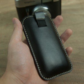 Bao Da Điện Thoại Mino Crafts Dùng Cho Nokia E72 Da Bò Thật Khâu Tay Thủ Công Màu Đen Lịch Lãm