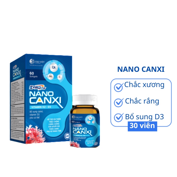 Glucosamin Nano Canxi MK7 - Hộp 30 Viên - ZoLo Shop