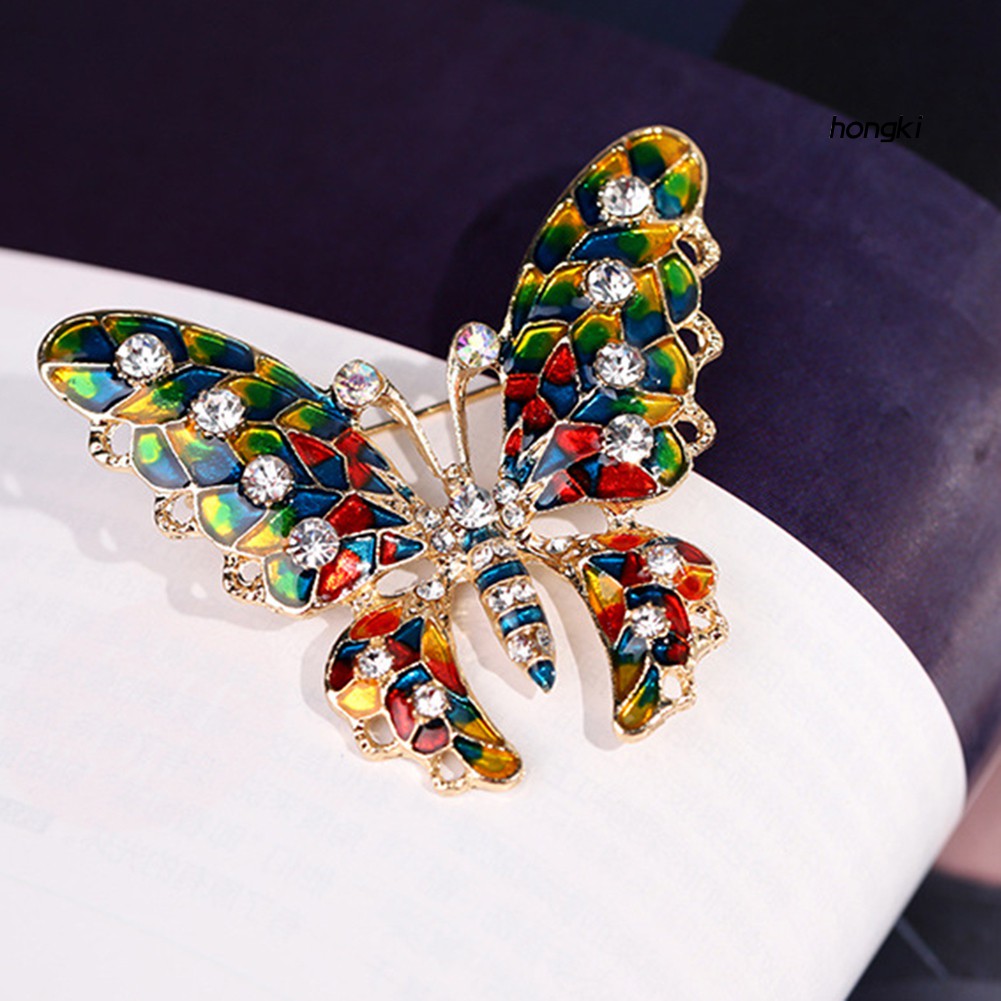 BUTTERFLY Ghim Cài Áo Hình Bươm Bướm Đính Đá Nhân Tạo Thời Trang Cho Nữ